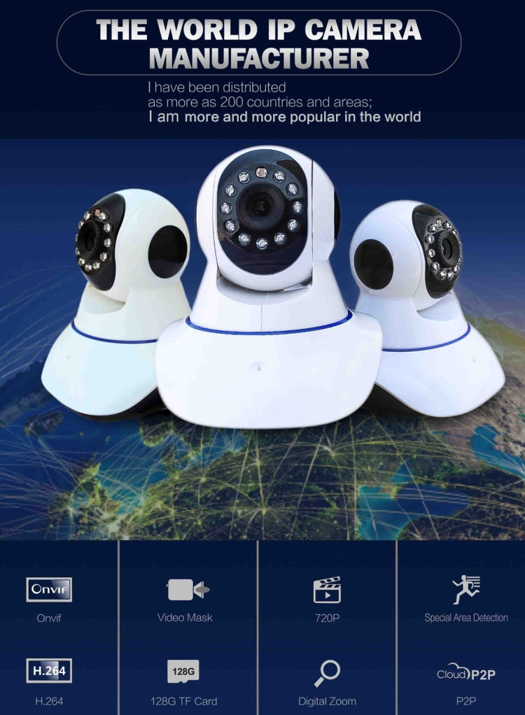 Wanscam HW0041 1.0MP 720P 1/4 inch PTZ P2P WiFi IP Camera, Support Motion Detection / Night Vision, IR Distance: 10m(White)