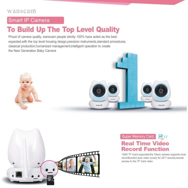 Wanscam HW0048 Baby Monitor 1.0MP 720P 1/4 inch PTZ P2P WiFi IP Camera, Support Motion Detection / Night Vision, IR Distance: 10m