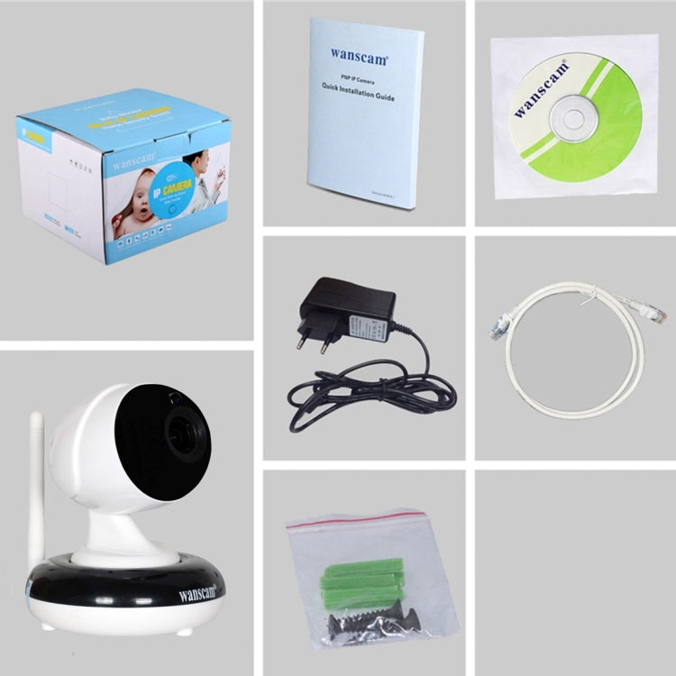 Wanscam HW0051-2 1.0MP 720P 1/4 inch PTZ P2P WiFi IP Camera, Support Motion Detection / Night Vision, IR Distance: 10m(White)