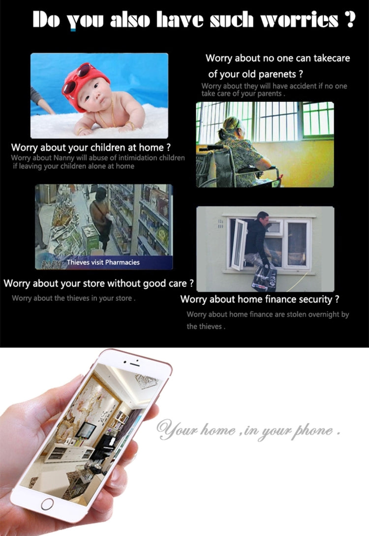 Wanscam HW0051-2 1.0MP 720P 1/4 inch PTZ P2P WiFi IP Camera, Support Motion Detection / Night Vision, IR Distance: 10m(White)