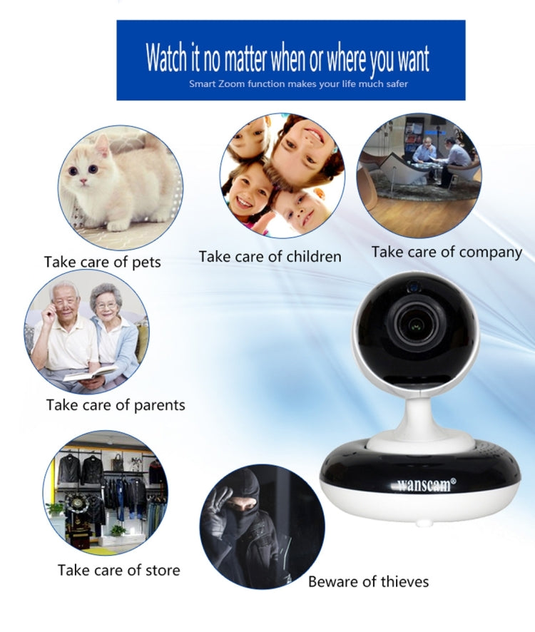 Wanscam HW0051-2 1.0MP 720P 1/4 inch PTZ P2P WiFi IP Camera, Support Motion Detection / Night Vision, IR Distance: 10m(White)