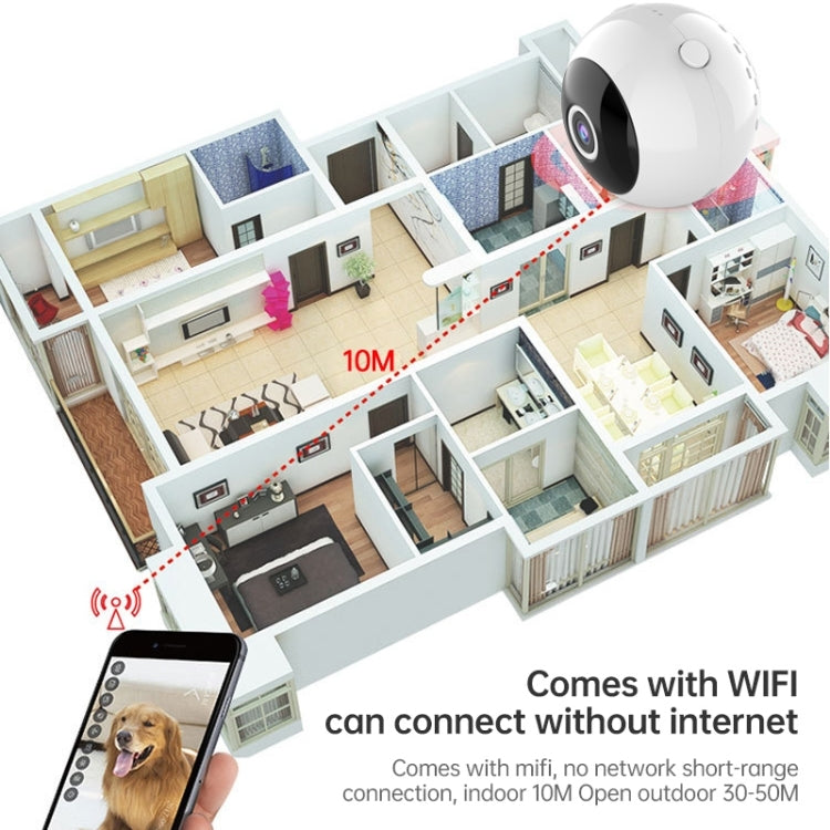 W8 1080P WiFi Mini Camera Baby Monitor, Support 150 Degrees Wide Angle & Motion Detection & Infrared Night Vision & Mobile APP Control
