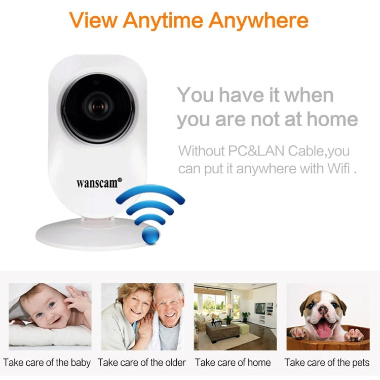 Wanscam HW0026 1.0MP Night Vision IRCUT Digital Zoom Two-way Audio P2P Home IP Camera, Support Motion Detection, IR Distance: 10m(White)