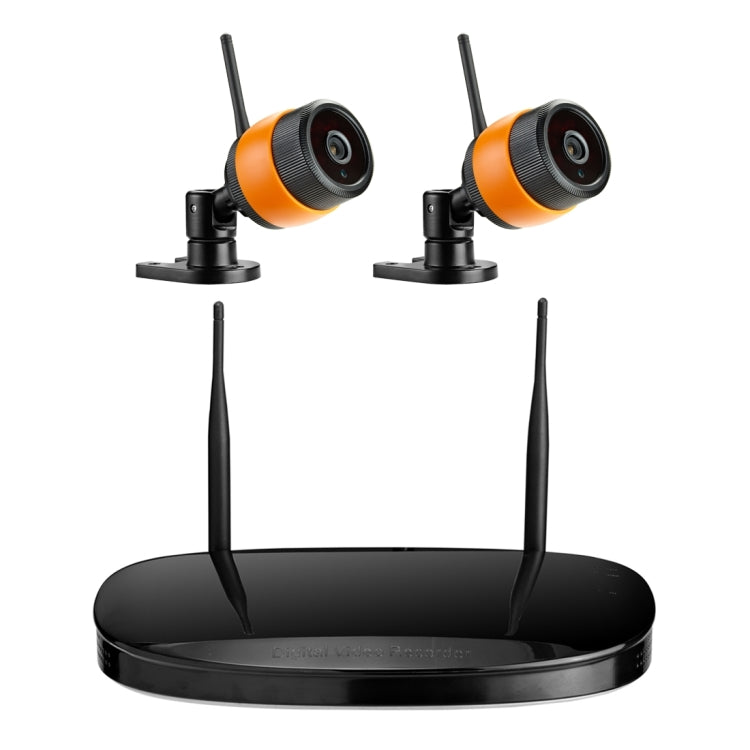 IPCC-KitB16 IPCC-N2 2 x HD 720P P2P 1.0 MP WiFi Wireless IP Security Camera + 4CH NVR Set, Support Monitor Detection & IR Night Vision(Black)