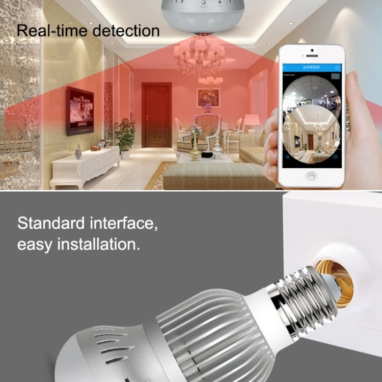 DP8 1.3 Megapixel Bulb-shaped Household Smart HD VR 360-degree Panoramic Remote Monitoring Camera, Support Infrared Night Vision