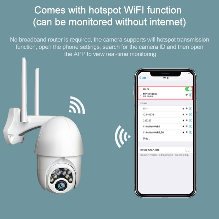 Q10 Outdoor Mobile Phone Remotely Rotate Wireless WiFi 10 Lights IR Night Vision HD Camera, Support Motion Detection Video / Alarm & Recording,