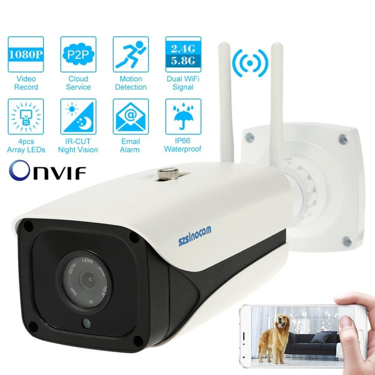 szsinocam SN-IPC-7038CSW HD 1080P 2.0MP P2P IP Camera Wireless WiFi Smart Security Camera, Support Monitor Detection & IR Night Vision & Mobile Phone Remote Control(White)