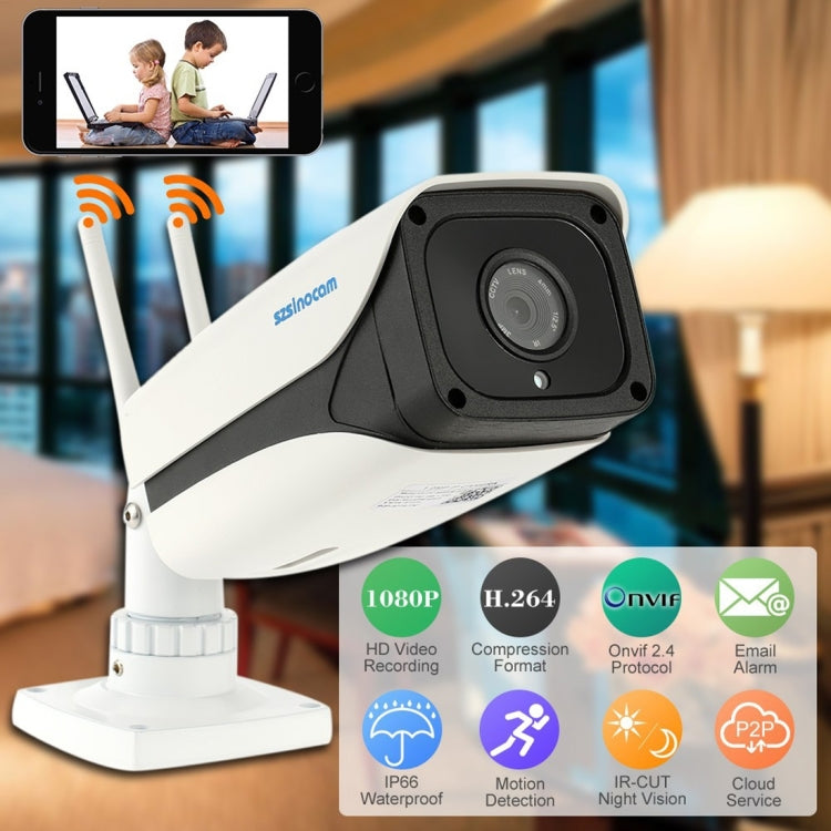 szsinocam SN-IPC-7038CSW HD 1080P 2.0MP P2P IP Camera Wireless WiFi Smart Security Camera, Support Monitor Detection & IR Night Vision & Mobile Phone Remote Control(White)