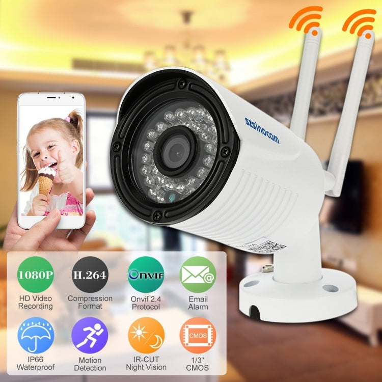 szsinocam SN-IPC-7029CSW HD 1080P 2.0MP P2P IP Camera Wireless WiFi Smart Security Camera, Support Monitor Detection & IR Night Vision & Mobile Phone Remote Control(White)