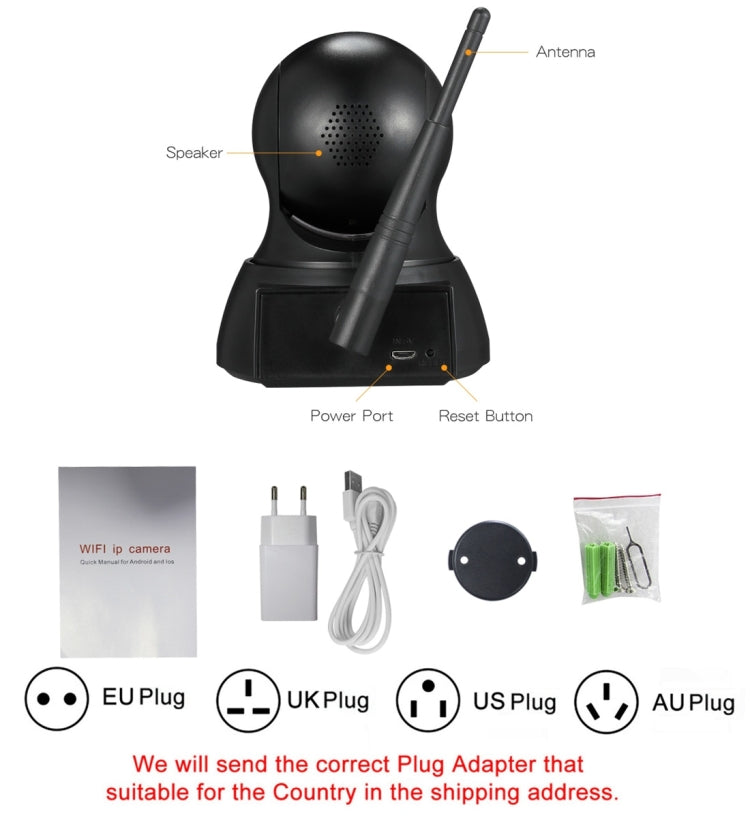 ESCAM QF007 1/4 inch  PTZ WiFi IP Camera, Support Motion Detection / Night Vision, IR Distance: 10m