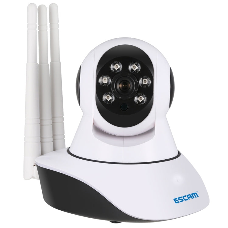 ESCAM QF503 1/4 inch 1.3MP PTZ WiFi IP Camera with 3 Antenna, Support Motion Detection / Night Vision, IR Distance: 10m (White)