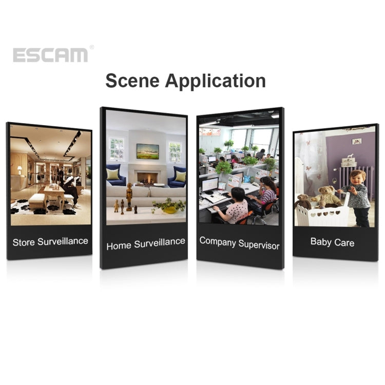ESCAM QF503 1/4 inch 1.3MP PTZ WiFi IP Camera with 3 Antenna, Support Motion Detection / Night Vision, IR Distance: 10m (White)