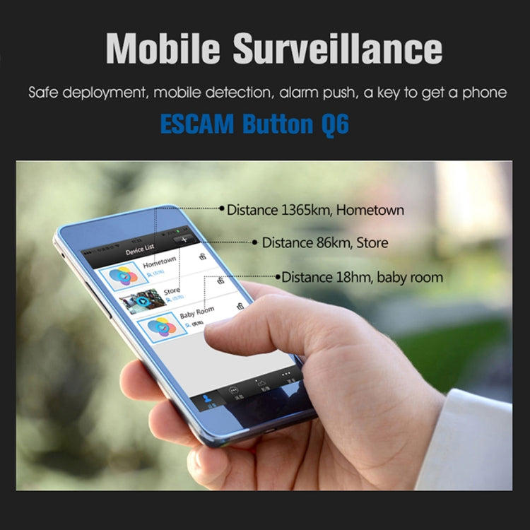 ESCAM Button Q6 1/4 inch 1.0MP WiFi IP Camera, Support Motion Detection