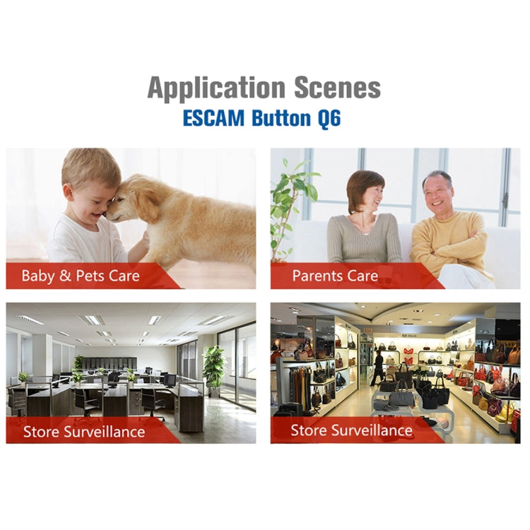 ESCAM Button Q6 1/4 inch 1.0MP WiFi IP Camera, Support Motion Detection