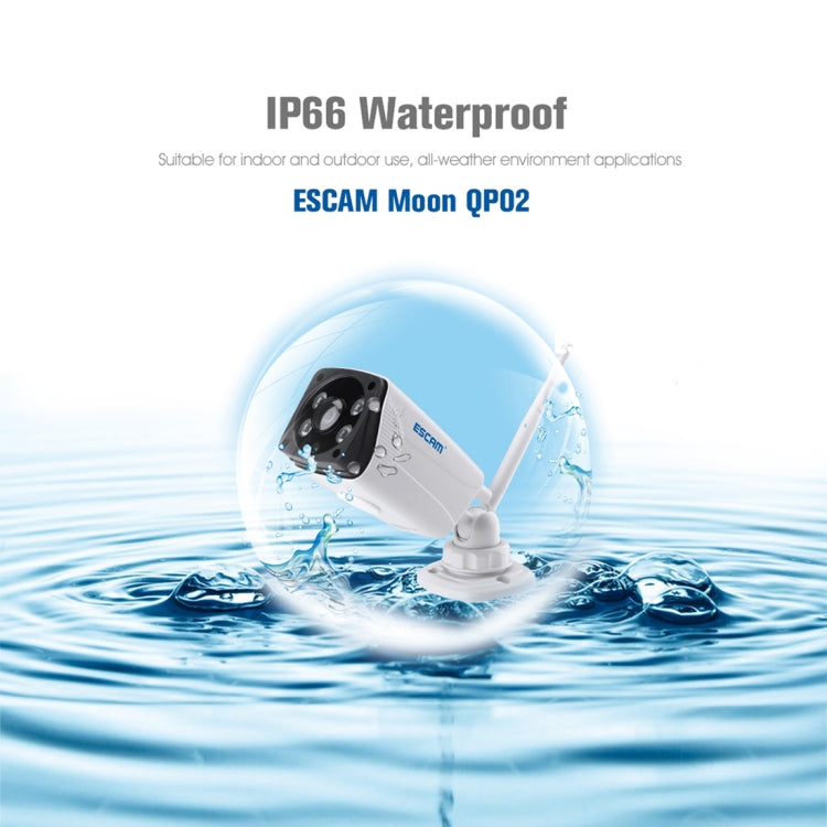 ESCAM Moon QP02 1/4 inch 1080P 2.0MP WiFi IP PTZ Camera, Support Motion Detection / Night Vision, IR Distance: 10m