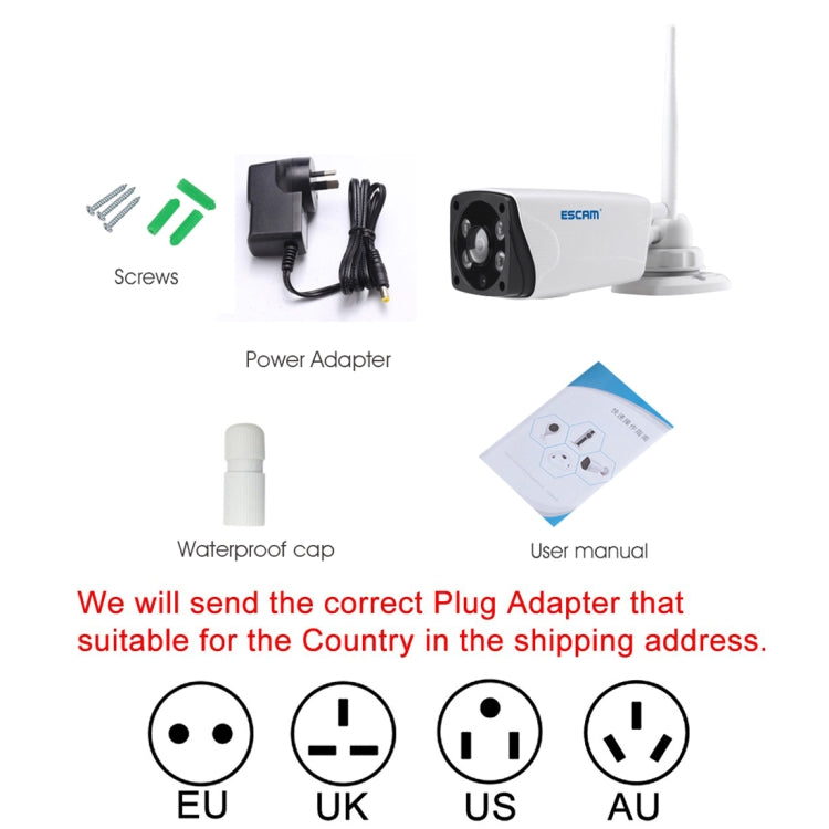 ESCAM Moon QP02 1/4 inch 1080P 2.0MP WiFi IP PTZ Camera, Support Motion Detection / Night Vision, IR Distance: 10m