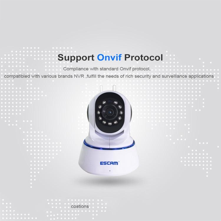 ESCAM QF003 1/4 inch 1080P 2.0MP WiFi IP PTZ Camera, Support Motion Detection / Night Vision, IR Distance: 5-10m