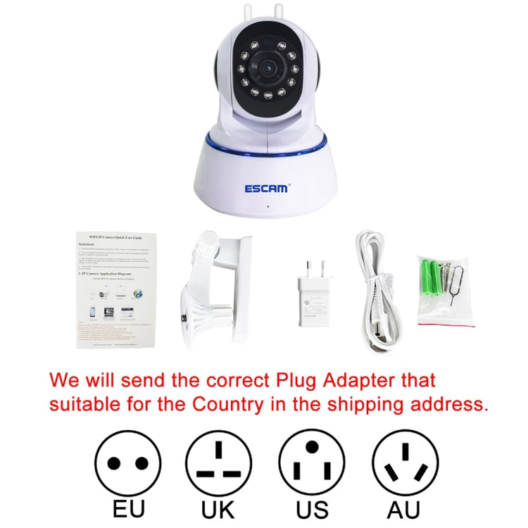 ESCAM QF003 1/4 inch 1080P 2.0MP WiFi IP PTZ Camera, Support Motion Detection / Night Vision, IR Distance: 5-10m