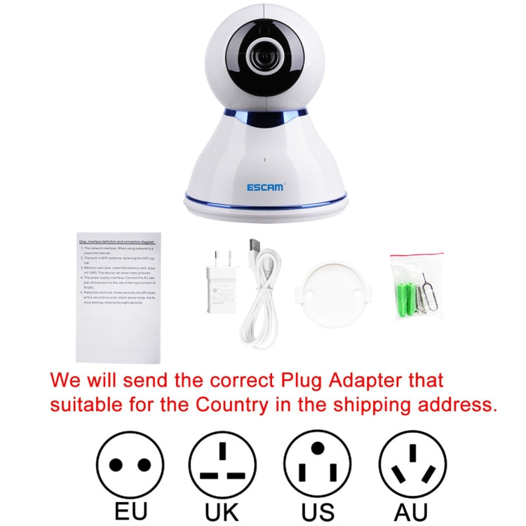 ESCAM Sunny QF507 1/4 inch 1080P 2.0MP WiFi IP PTZ Camera, Support Motion Detection / Night Vision, IR Distance: 10m