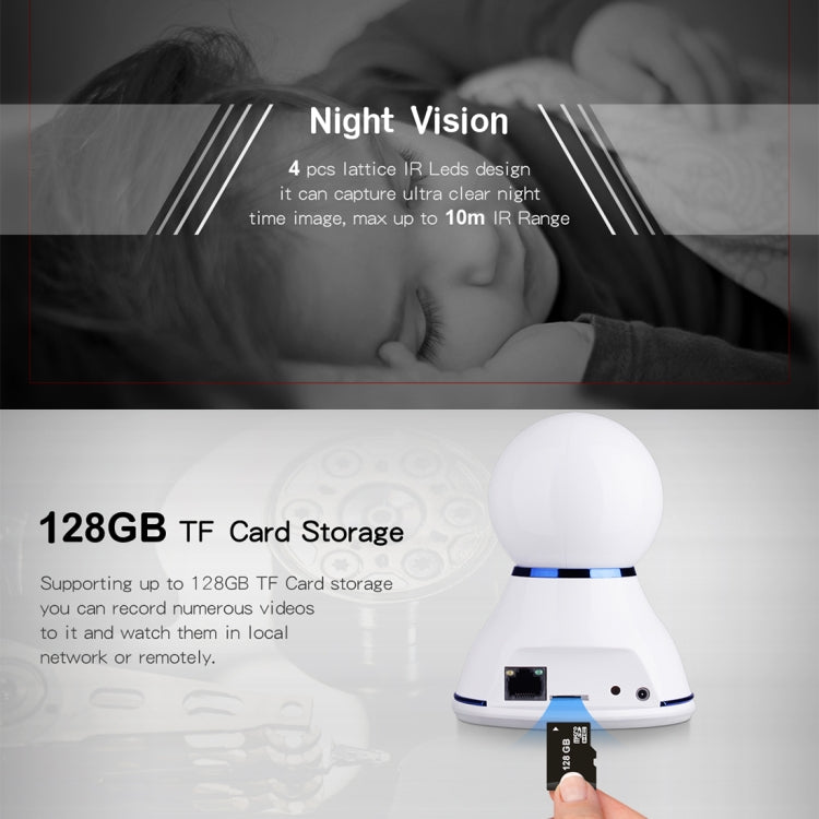 ESCAM Sunny QF507 1/4 inch 1080P 2.0MP WiFi IP PTZ Camera, Support Motion Detection / Night Vision, IR Distance: 10m