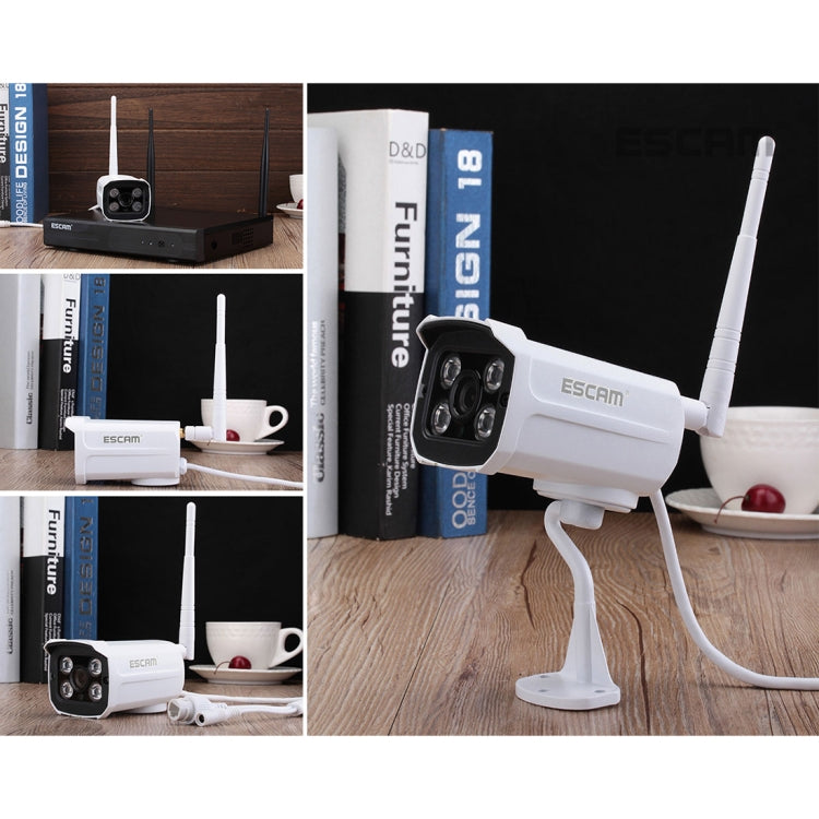 ESCAM WNK803 8CH 1080P 1/4 inch CMOS 2.0 Mega Pixel WiFi Bullet IP Camera NVR Kits, Support Night Vision / Motion Detection