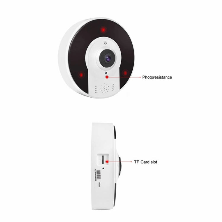 DTS-D3 1.44mm Lens 1.3 Megapixel 360 Degree Infrared IP Camera, Support Motion Detection & E-mail Alarm & TF Card & APP Push, IR Distance: 10m