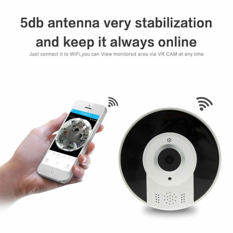 DTS-D3 1.44mm Lens 1.3 Megapixel 360 Degree Infrared IP Camera, Support Motion Detection & E-mail Alarm & TF Card & APP Push, IR Distance: 10m