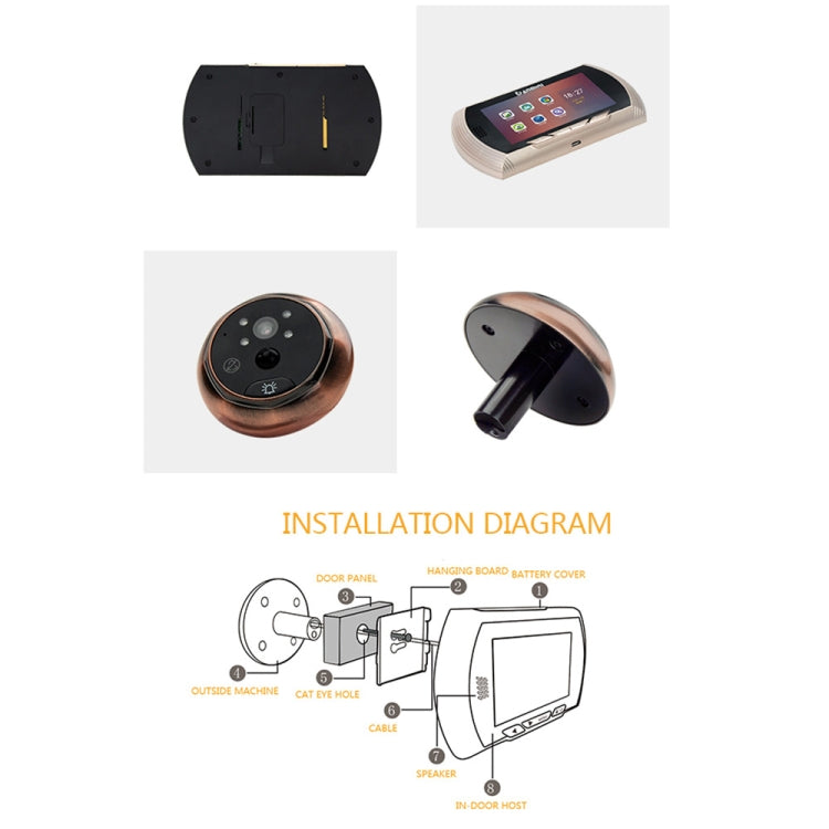 YB-45AHD-M 4.5 Inch Motion Detection Camera Video Smart Digital Door Viewer