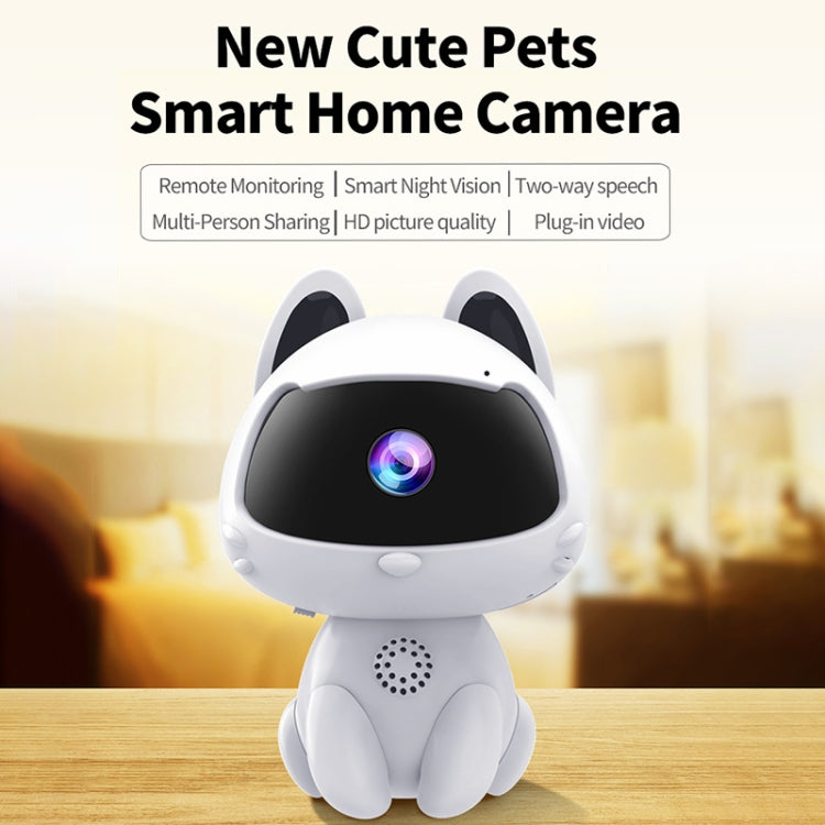 K9 Cute Pets Smart Home Camera, Support Night Vision & Two-way Voice & Motion Detection  - White