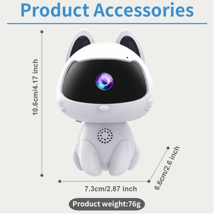 K9 Cute Pets Smart Home Camera, Support Night Vision & Two-way Voice & Motion Detection  - White