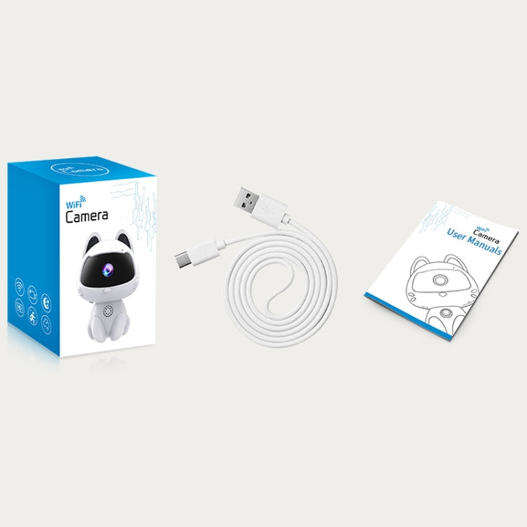 K9 Cute Pets Smart Home Camera, Support Night Vision & Two-way Voice & Motion Detection  - White