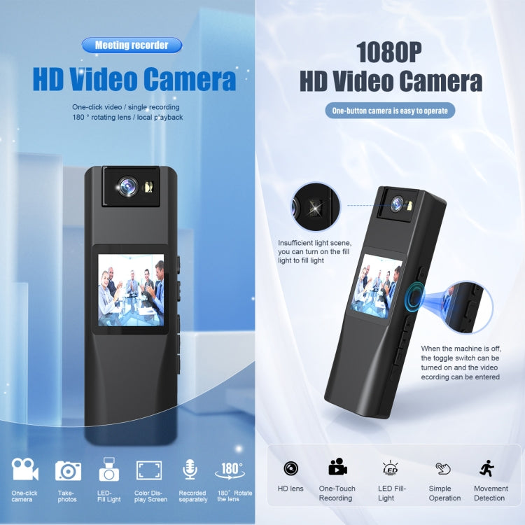 L12 180 Degrees Rotation Conference Video Recording Camera Mini HD 720P WiFi Camera  - Black