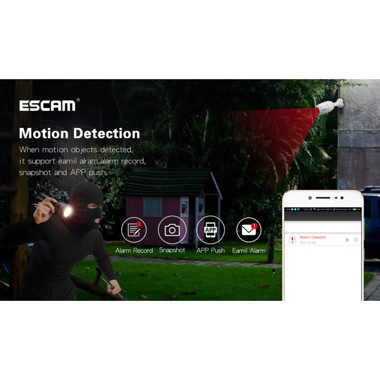 ESCAM PNK405 NVR Kits HD 1080P 4 Channel Security System Waterproof IR Camera, Support Night Vision, IR Distance: 10m
