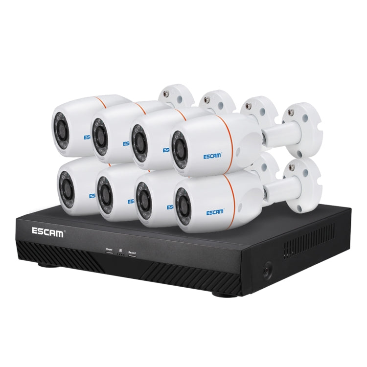 ESCAM PNK805 NVR Kits HD 1080P 8 Channel Security System Waterproof IR Camera, Support Night Vision / Motion Detection, IR Distance: 10m