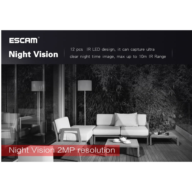 ESCAM PNK805 NVR Kits HD 1080P 8 Channel Security System Waterproof IR Camera, Support Night Vision / Motion Detection, IR Distance: 10m