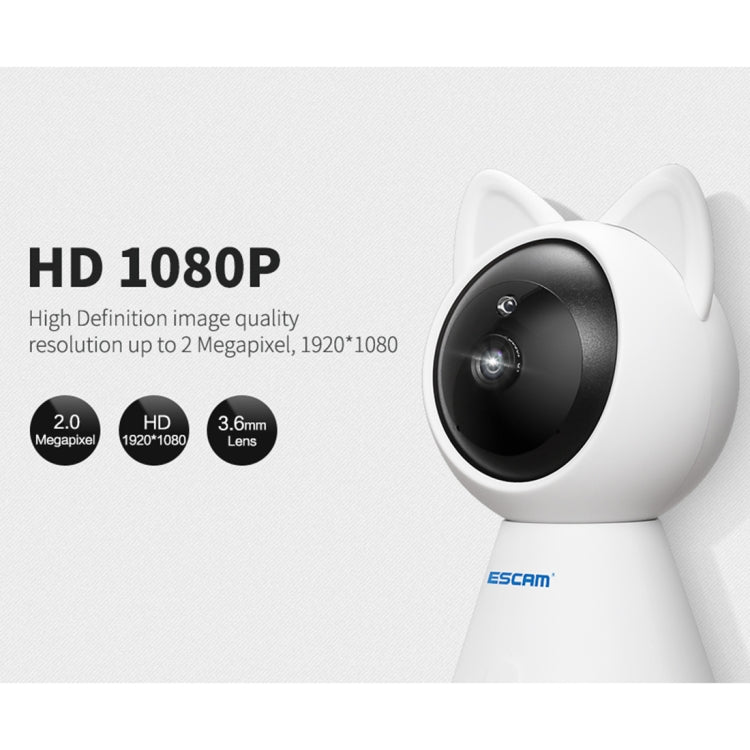 ESCAM QF509 Indoor 2-way Audio Tilt HD 1080P Wireless Wifi IP IR Camera, Support Night Vision / Motion Detection, IR Distance: 10m