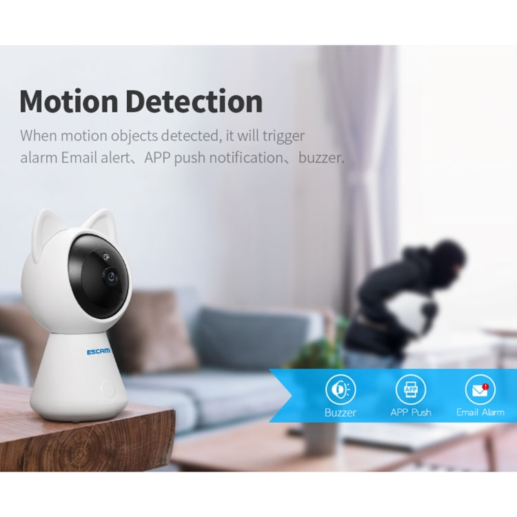 ESCAM QF509 Indoor 2-way Audio Tilt HD 1080P Wireless Wifi IP IR Camera, Support Night Vision / Motion Detection, IR Distance: 10m