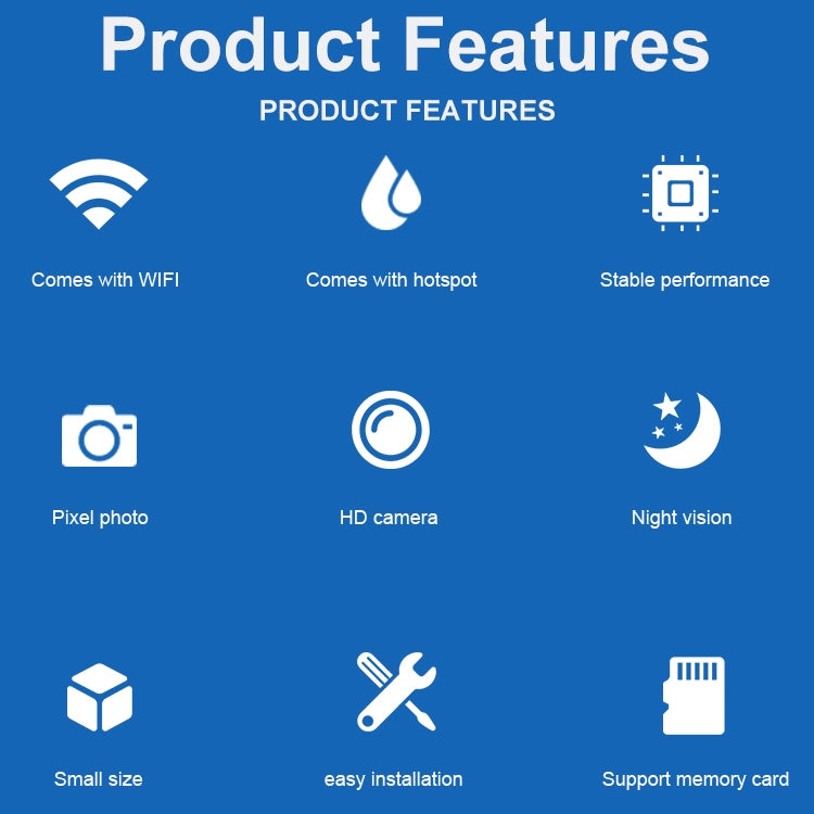 SQ29 640P HD Smart Home WiFi Camera, Support WiFi Hotspot & Night Vision & TF Card
