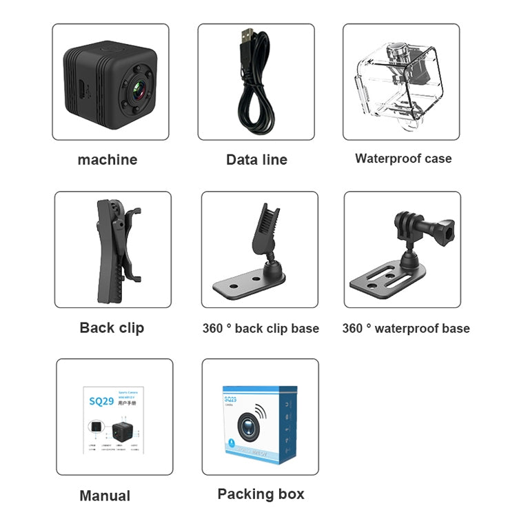 SQ29 640P HD Smart Home WiFi Camera, Support WiFi Hotspot & Night Vision & TF Card