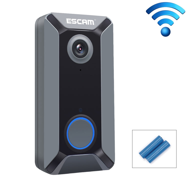 ESCAM V6 720P 2.6mm 140 Degree Wide-angle Lens IP65 Waterproof Smart Wireless Video Doorbell with Battery, without Chime, Support Infrared Night Vision & APP Push Notification & Free Cloud Storage
