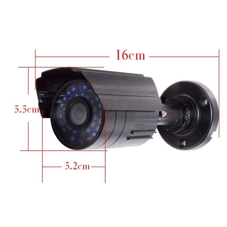 WQ-1002 2000TVL HD Anti-water Gun Type Analog 30 Light Infrared Camera(Black)