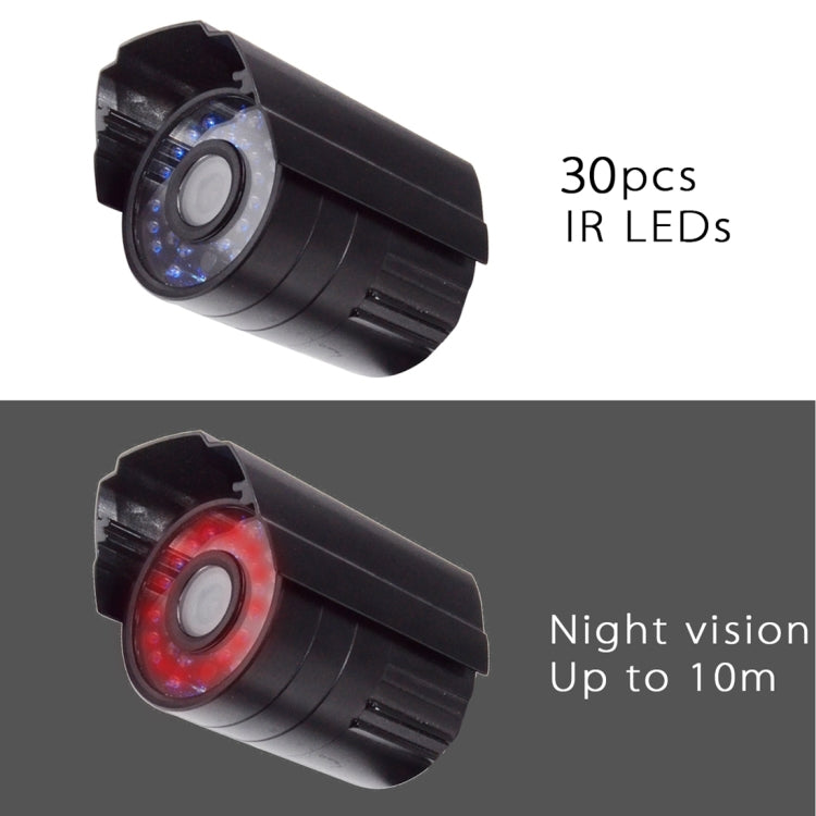 WQ-1002 2000TVL HD Anti-water Gun Type Analog 30 Light Infrared Camera(Black)