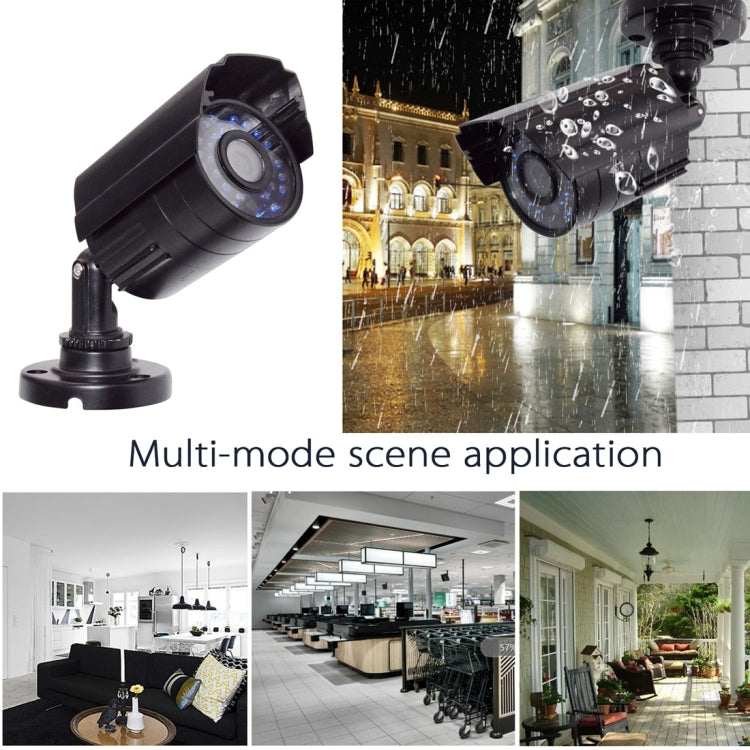 WQ-1002 2000TVL HD Anti-water Gun Type Analog 30 Light Infrared Camera(Black)