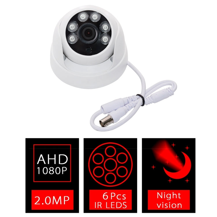 WQ-1003 HD Hemisphere Analog 6 Light Dot Array Infrared Camera(White)