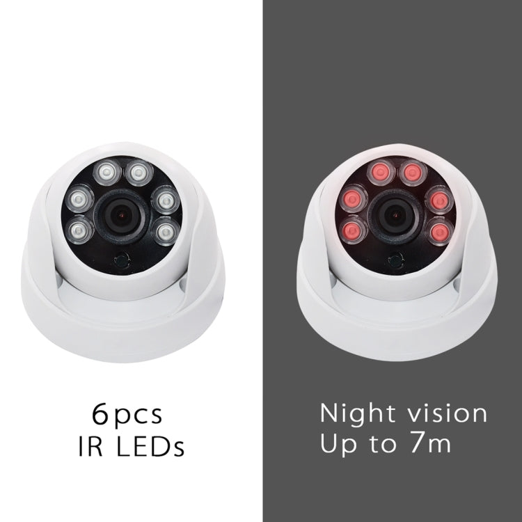 WQ-1003 HD Hemisphere Analog 6 Light Dot Array Infrared Camera(White)