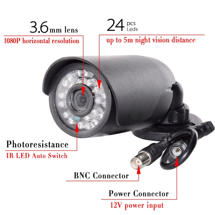 WQ-7001b 24 Lights Infrared Waterproof Camera(Black)