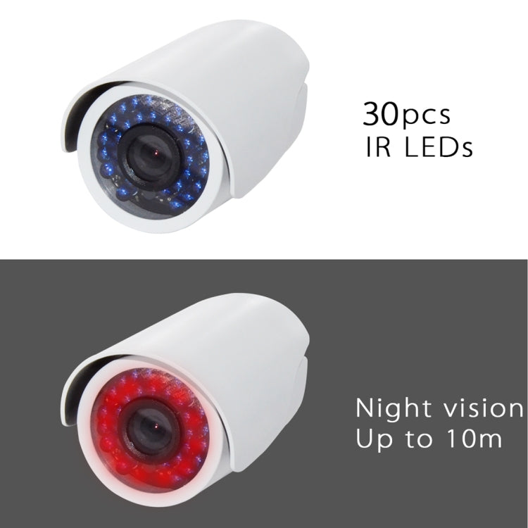 WQ-7001w 720P HD Infrared 30 Blue Lights Waterproof Camera(White)