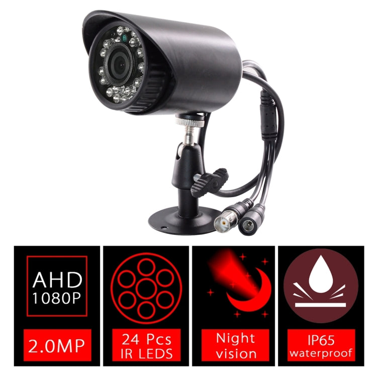 WQ-7002 HD Infrared Gun Type Analog 24 Lights Infrared Camera(Black)