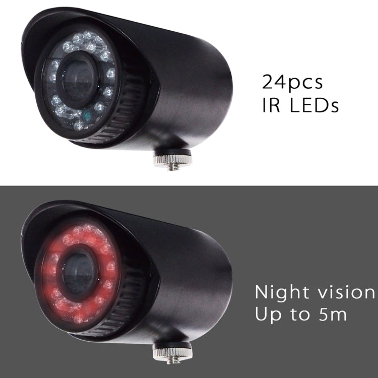 WQ-7002 HD Infrared Gun Type Analog 24 Lights Infrared Camera(Black)