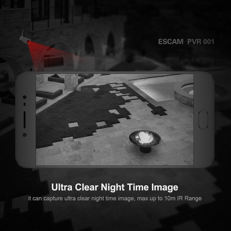 ESCAM PVR001 ONVIF HD 720P P2P Private Cloud IP66 Waterproof Security IP Camera, Support Night Vision / Motion Detection / TF Card (64GB Max), IR Distance: 10m,